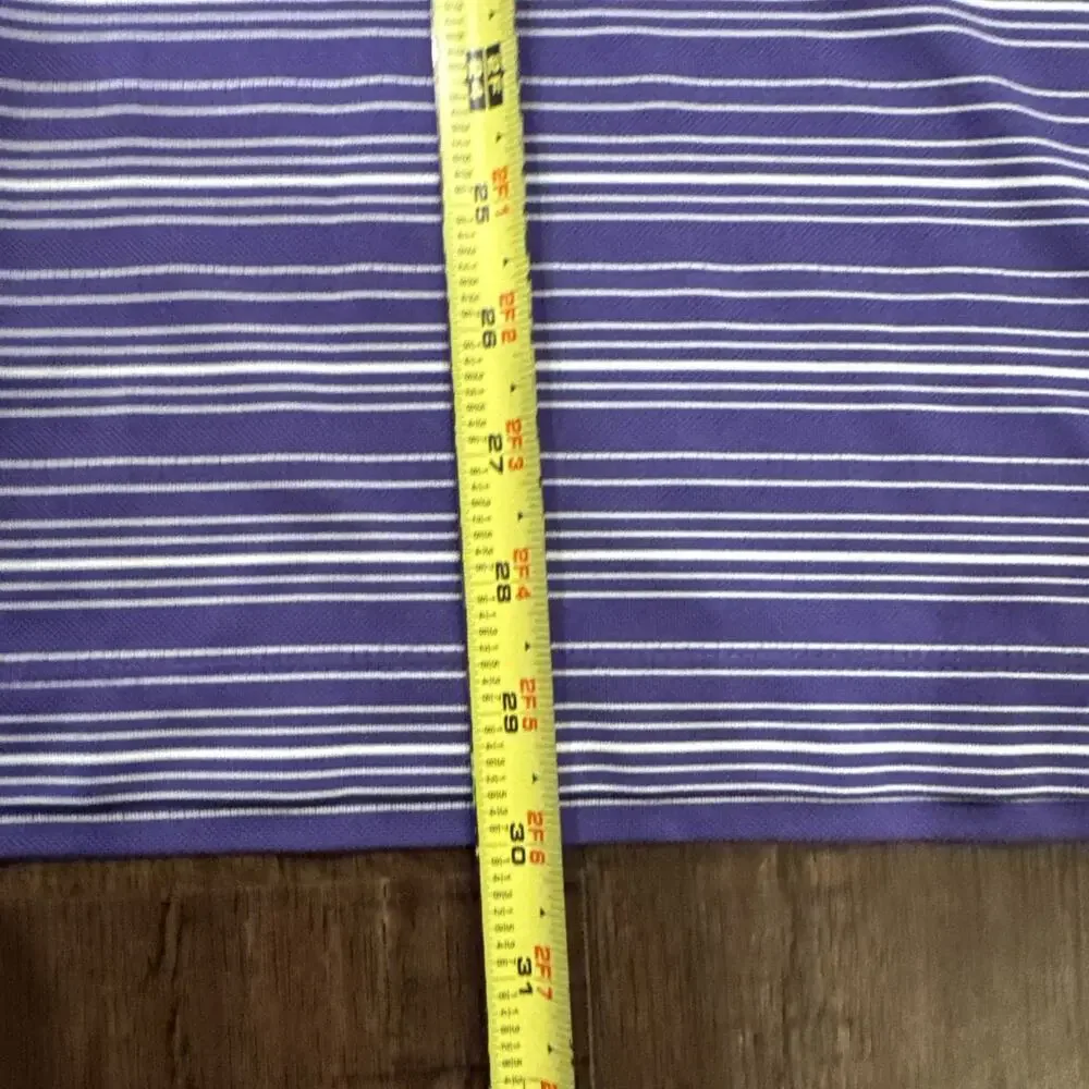 Nike Golf Men's Dri Fit Polo Size XL Purple/White Stripe Short Sleeve